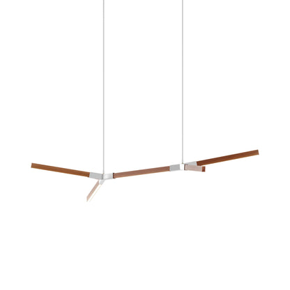 Bough Little Double LED Pendant Light in Water Tower Redwood/Polished Nickel.