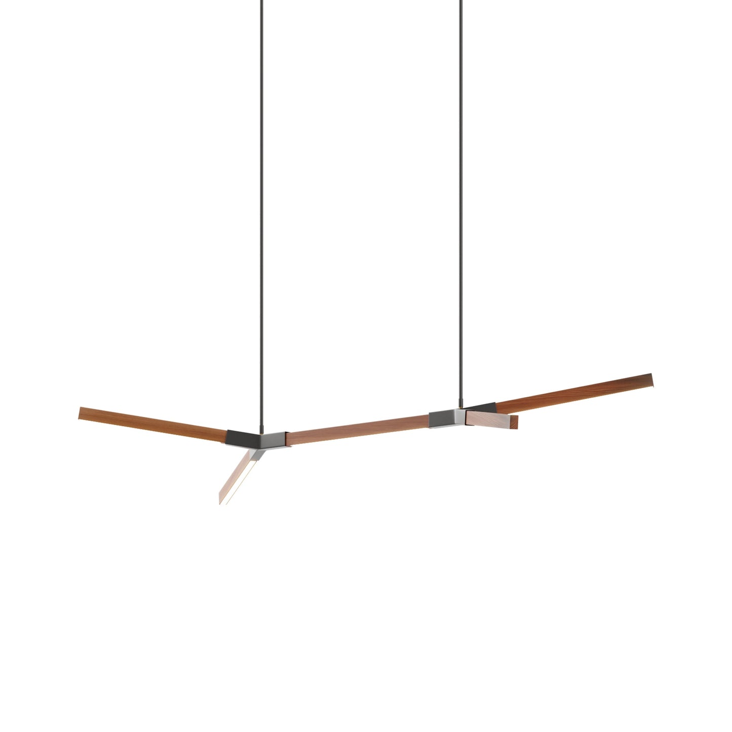 Bough Little Double LED Pendant Light in Water Tower Redwood/Slate Grey.