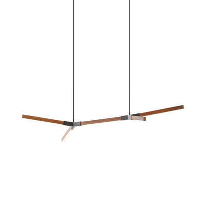 Bough Little Double LED Pendant Light in Water Tower Redwood/Slate Grey.