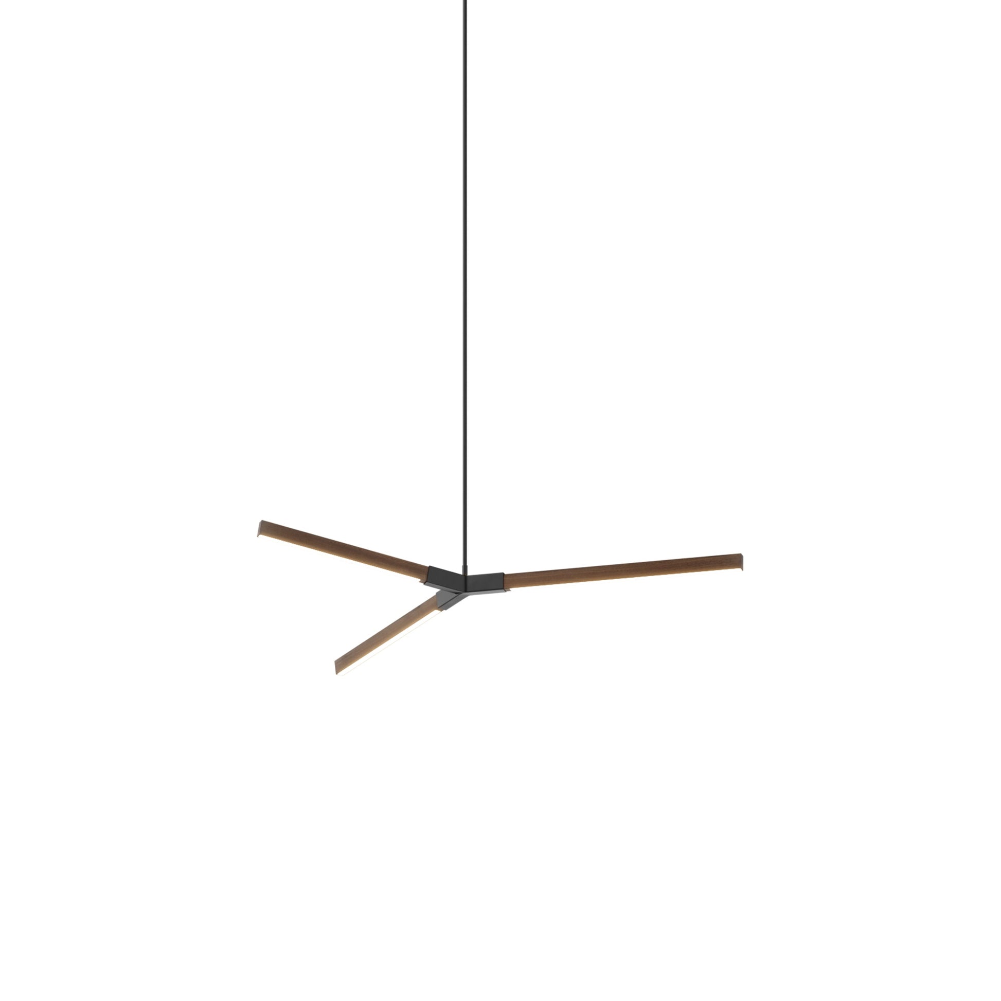 Bough Little LED Pendant Light in American Walnut/Blackened.