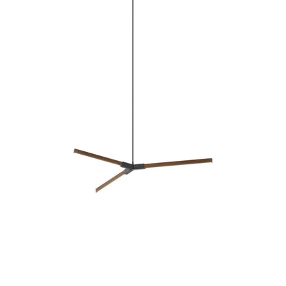 Bough Little LED Pendant Light in American Walnut/Blackened.