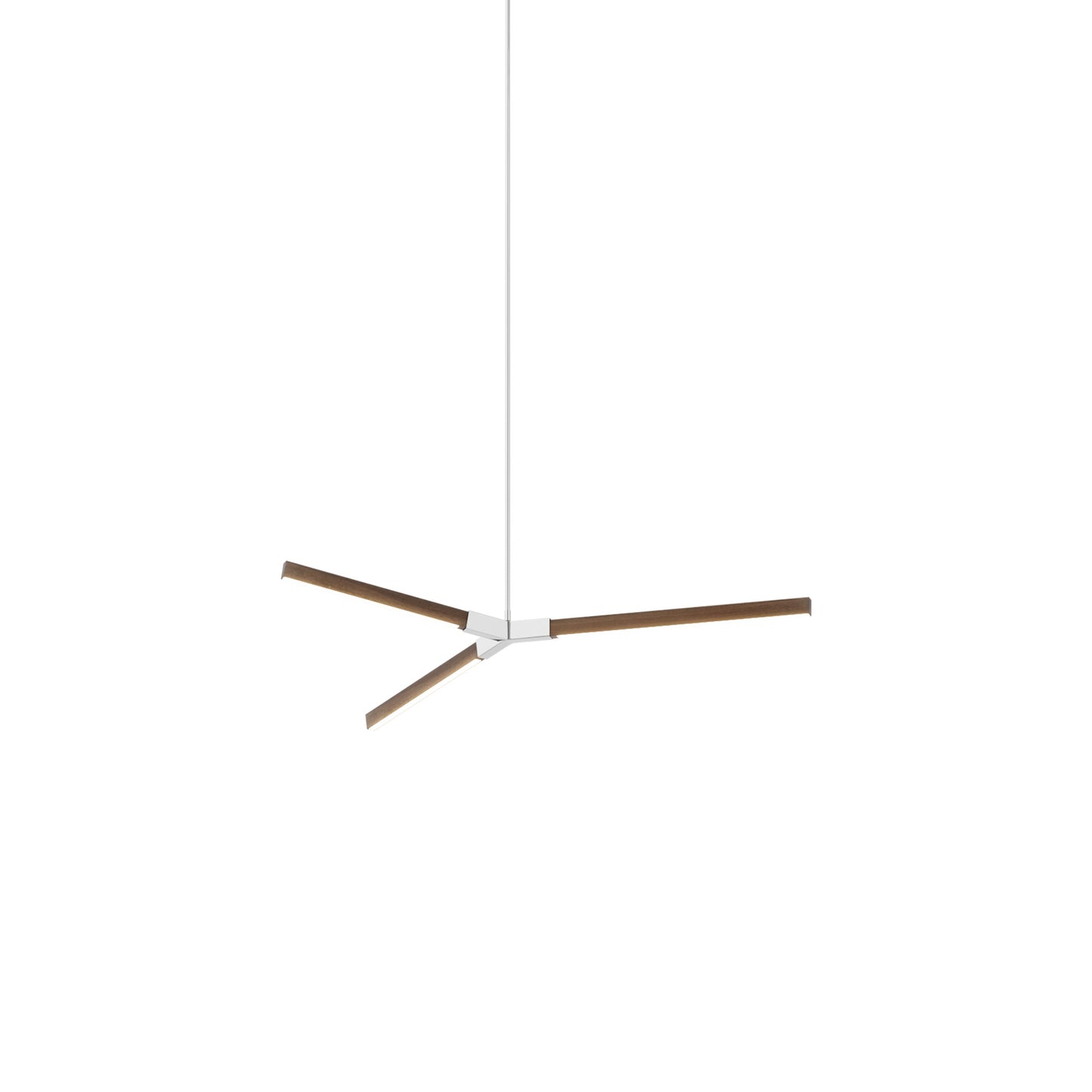 Bough Little LED Pendant Light in American Walnut/Polished Nickel.