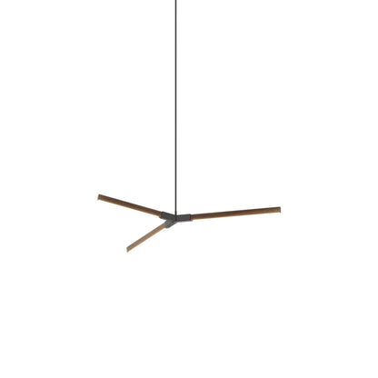 Bough Little LED Pendant Light in American Walnut/Slate Grey.