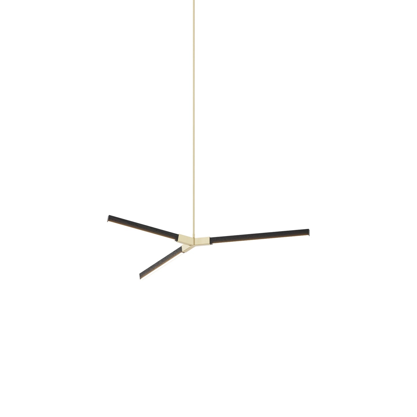 Bough Little LED Pendant Light in Ebonized Oak/Brushed Brass.