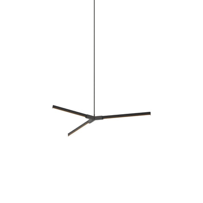 Bough Little LED Pendant Light in Ebonized Oak/Slate Grey.