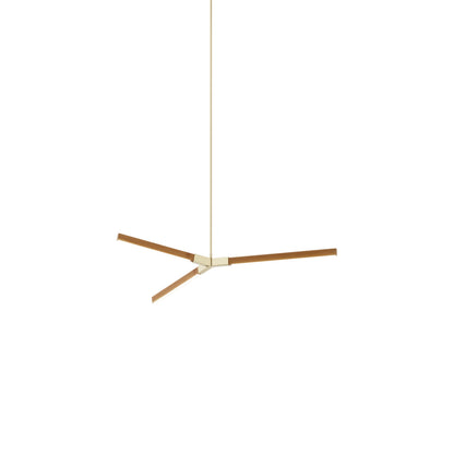 Bough Little LED Pendant Light in Heart Pine (Reclaimed)/Polished Brass.