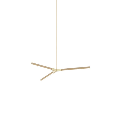 Bough Little LED Pendant Light in Maple/Brushed Brass.