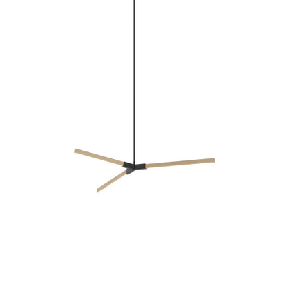 Bough Little LED Pendant Light in Maple/Matte Black.