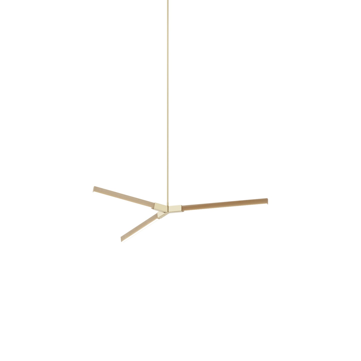 Bough Little LED Pendant Light in Maple/Polished Brass.