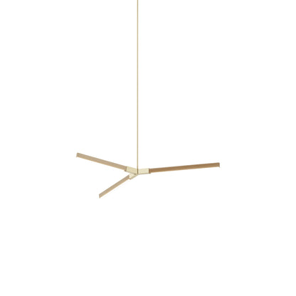 Bough Little LED Pendant Light in Maple/Polished Brass.