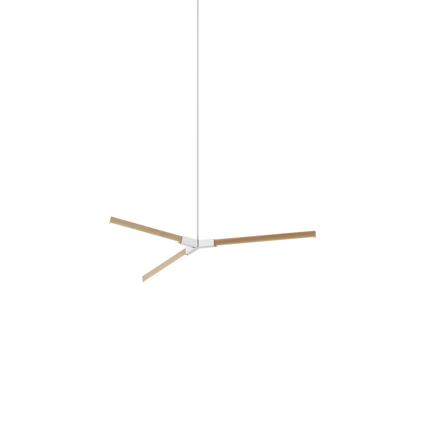 Bough Little LED Pendant Light in Maple/Polished Nickel.