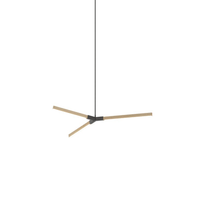 Bough Little LED Pendant Light in Maple/Slate Grey.