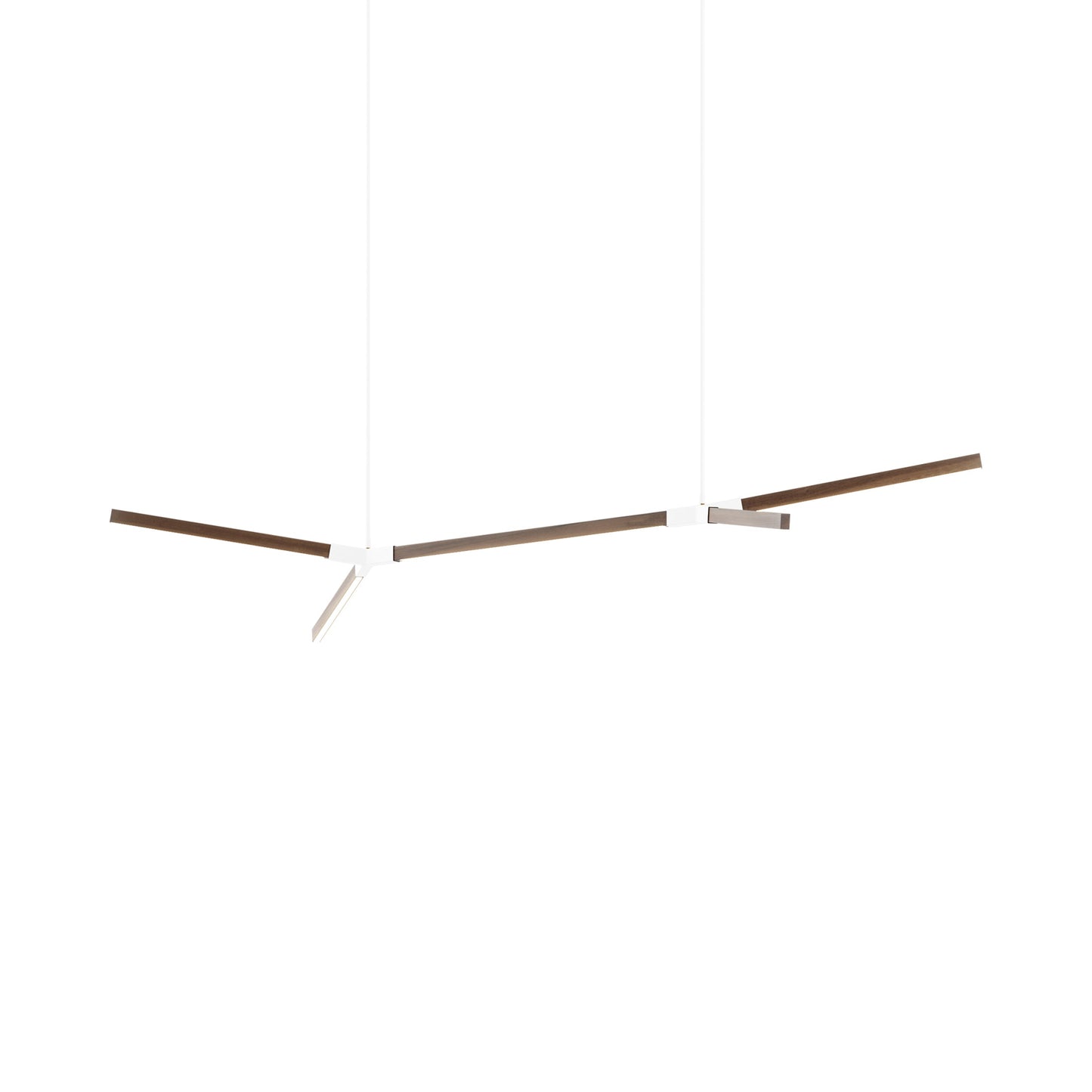 Bough Middle Double LED Pendant Light in American Walnut/White.