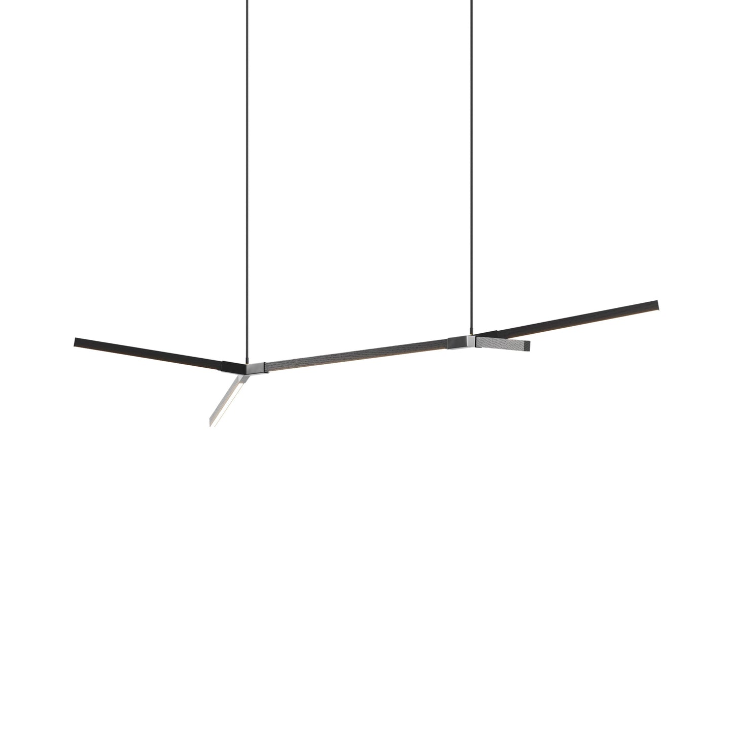 Bough Middle Double LED Pendant Light in Ebonized Oak/Blackened.