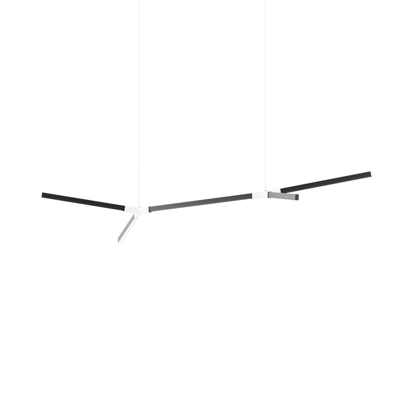 Bough Middle Double LED Pendant Light in Ebonized Oak/White.