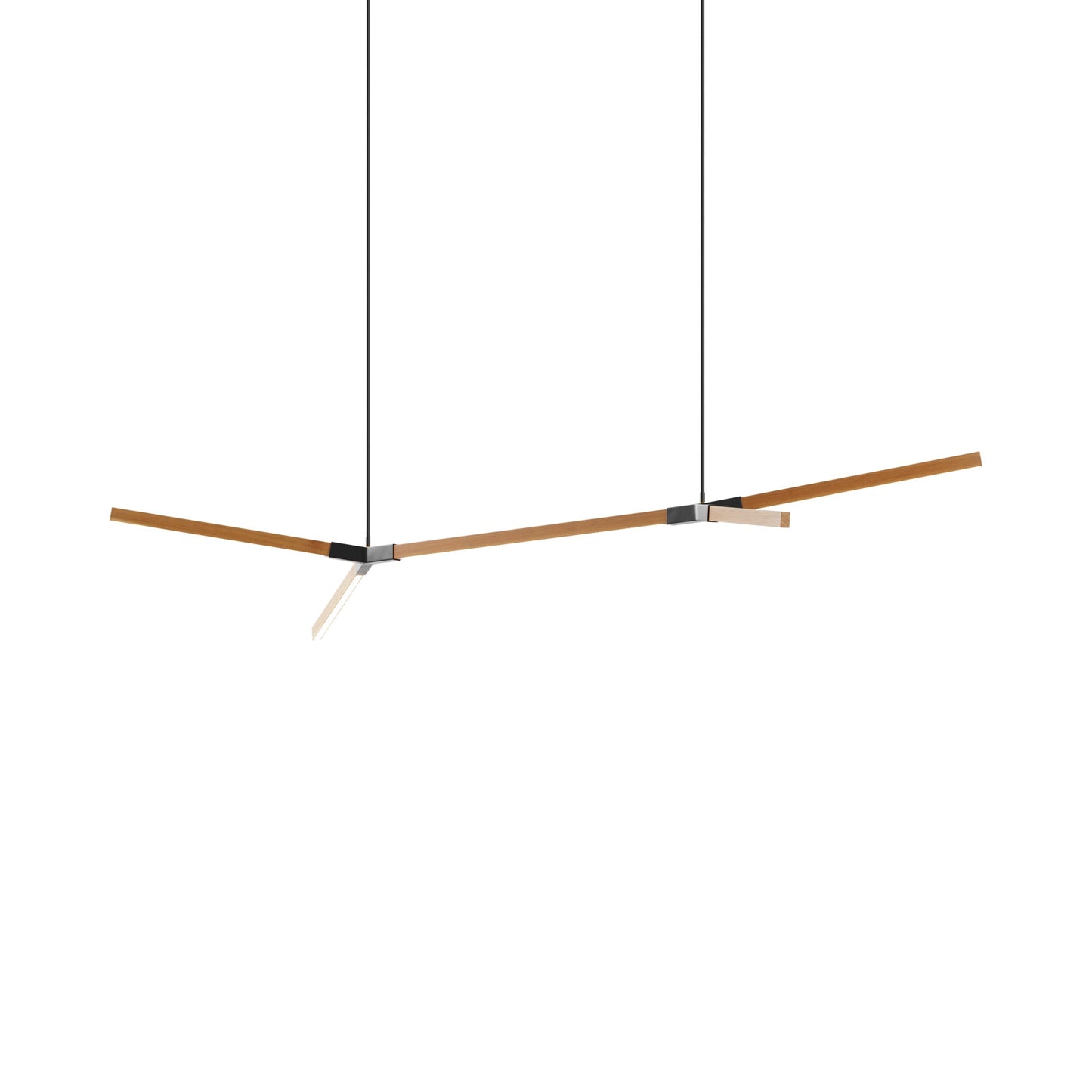 Bough Middle Double LED Pendant Light in Heart Pine (Reclaimed)/Blackened.