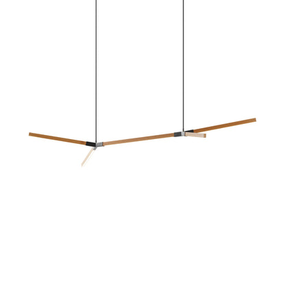 Bough Middle Double LED Pendant Light in Heart Pine (Reclaimed)/Blackened.