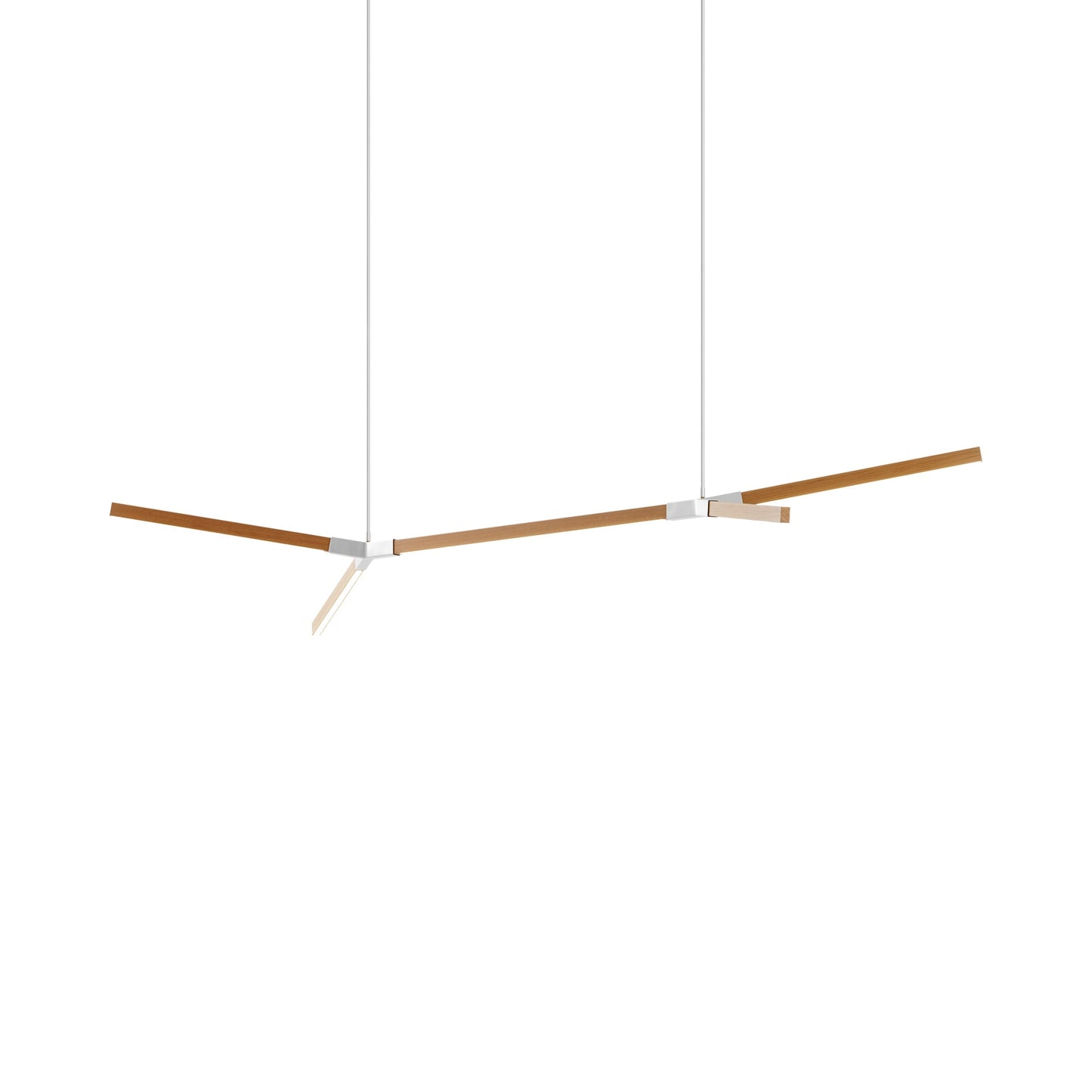 Bough Middle Double LED Pendant Light in Heart Pine (Reclaimed)/Brushed Nickel.
