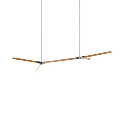Bough Middle Double LED Pendant Light in Heart Pine (Reclaimed)/Matte Black.