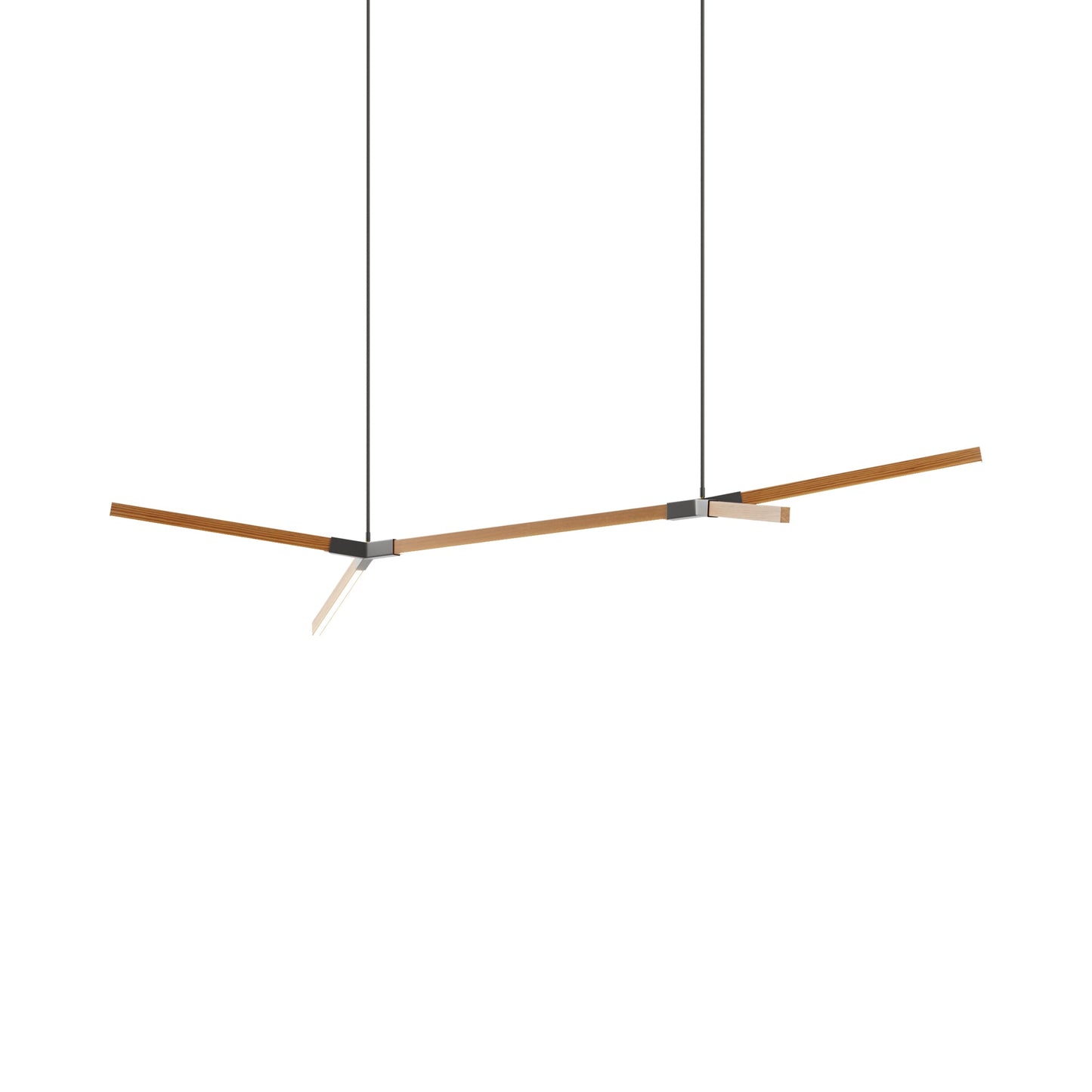 Bough Middle Double LED Pendant Light in Heart Pine (Reclaimed)/Slate Grey.