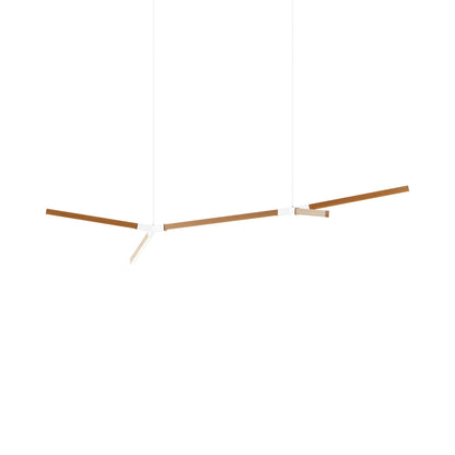 Bough Middle Double LED Pendant Light in Heart Pine (Reclaimed)/White.