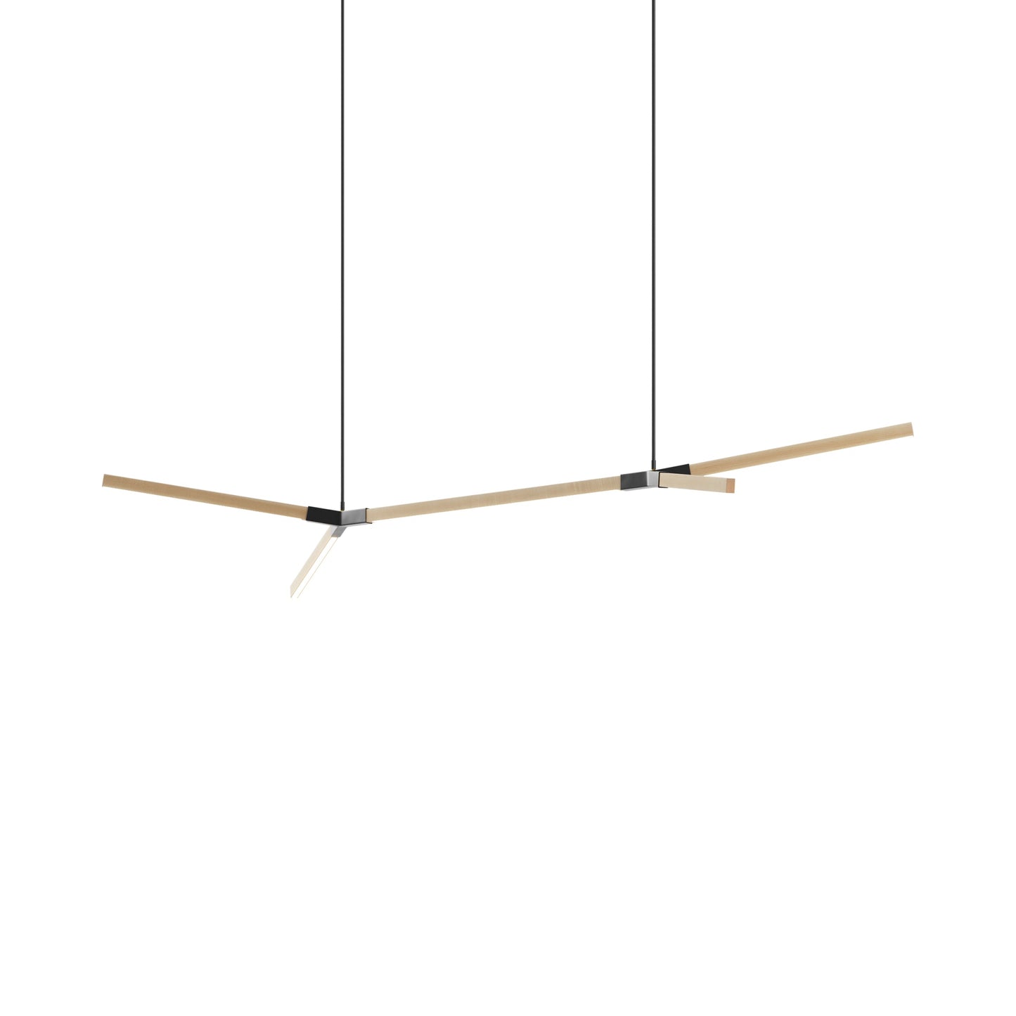 Bough Middle Double LED Pendant Light in Maple/Blackened.