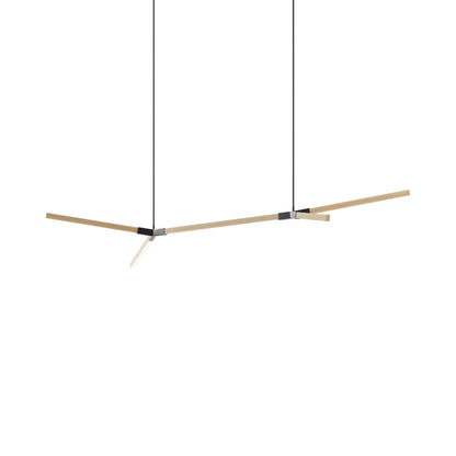 Bough Middle Double LED Pendant Light in Maple/Blackened.