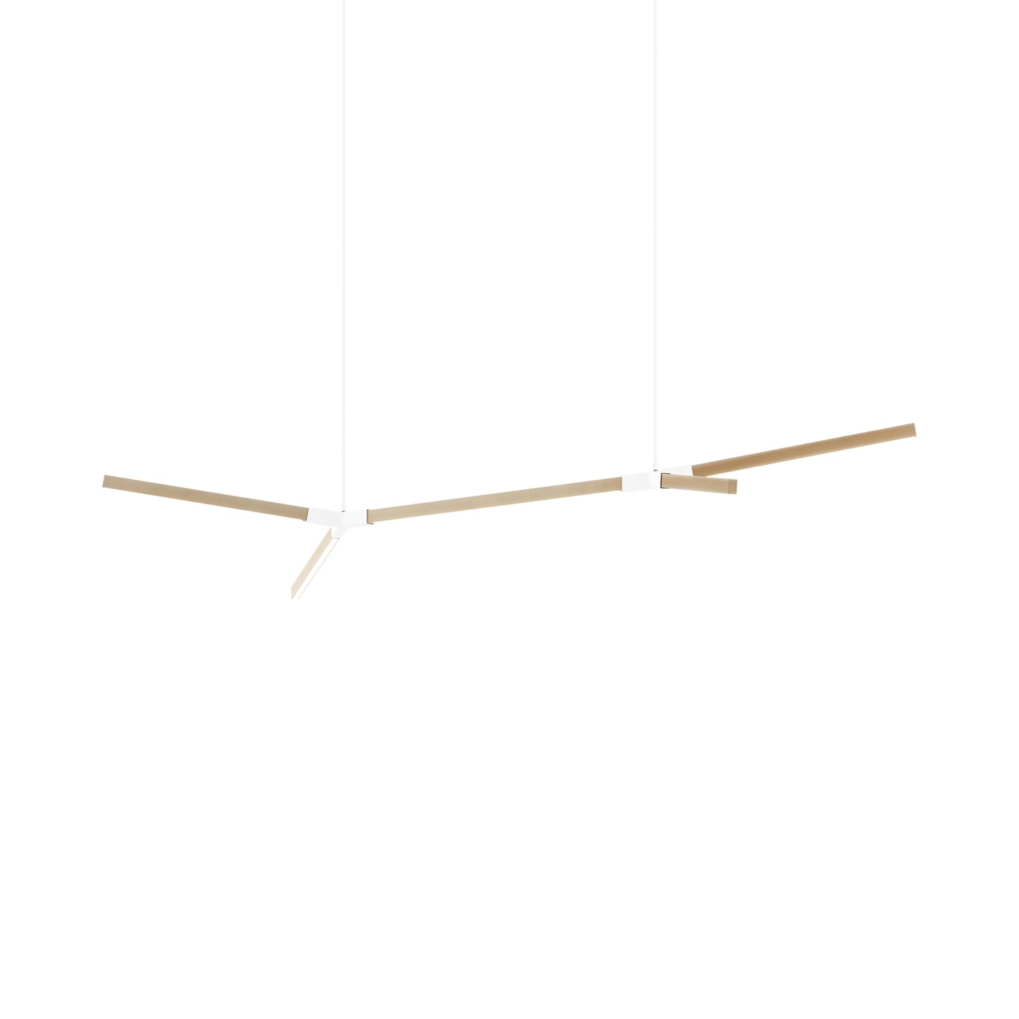 Bough Middle Double LED Pendant Light in Maple/White.