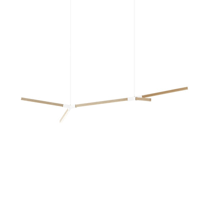 Bough Middle Double LED Pendant Light in Maple/White.