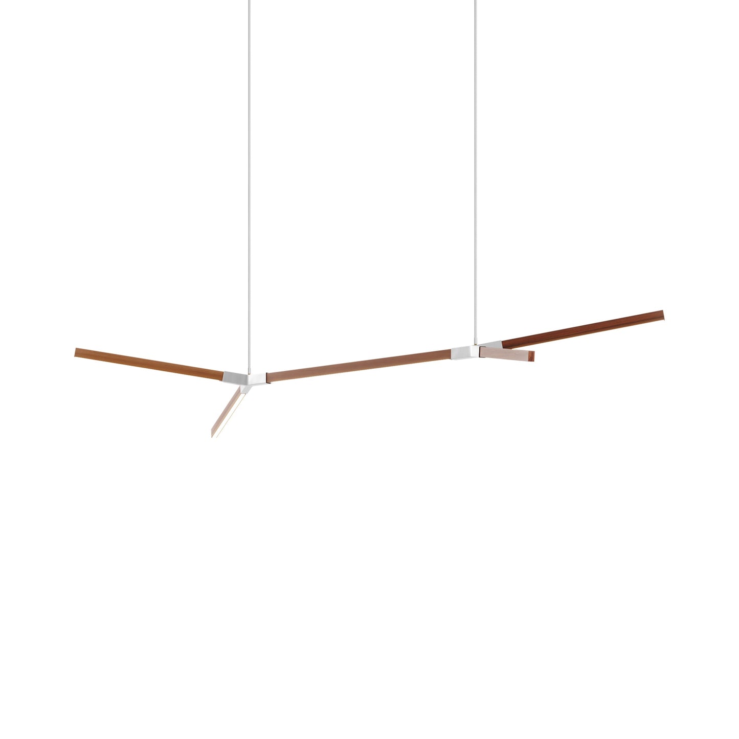 Bough Middle Double LED Pendant Light in Water Tower Redwood/Brushed Nickel.