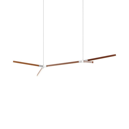 Bough Middle Double LED Pendant Light in Water Tower Redwood/Brushed Nickel.