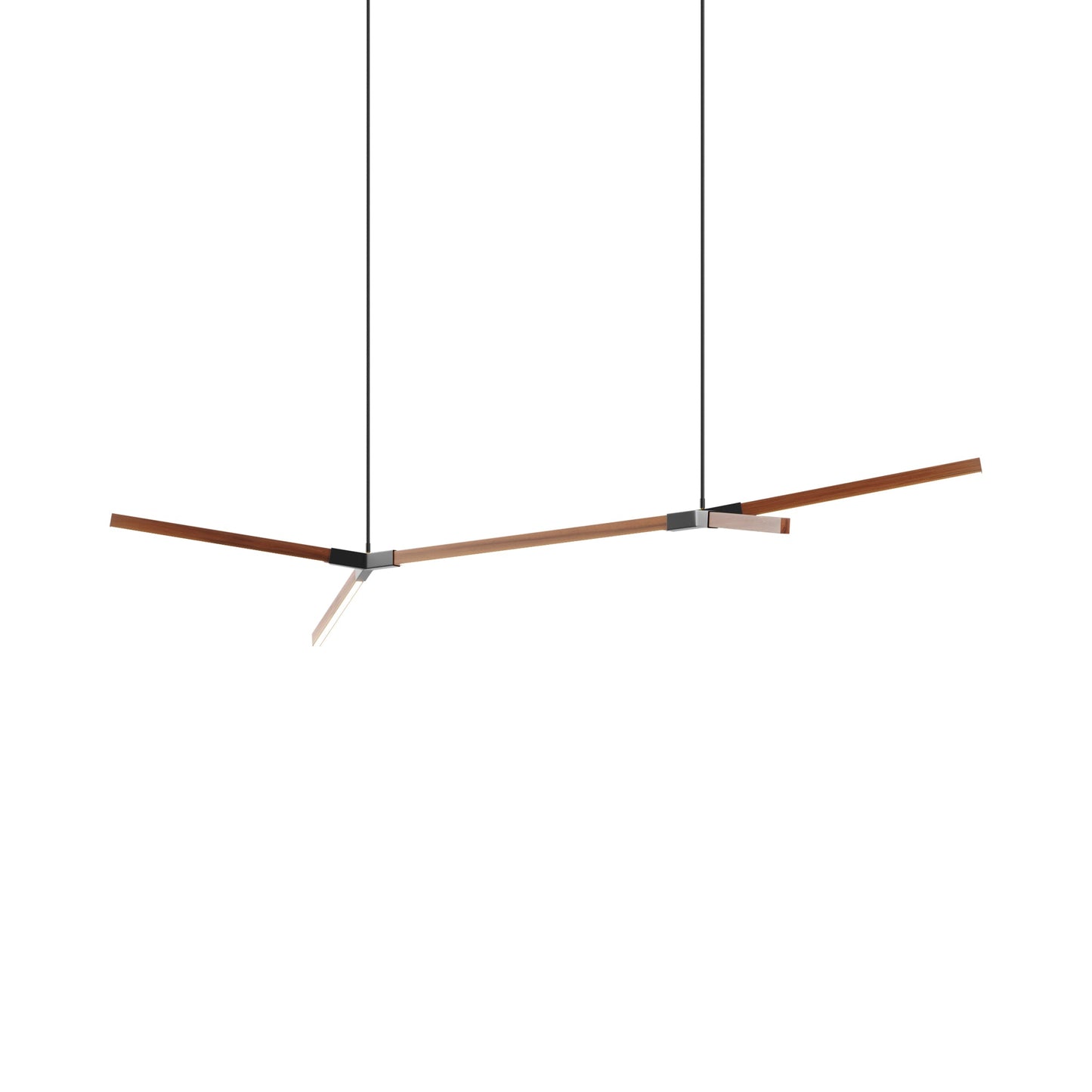 Bough Middle Double LED Pendant Light in Water Tower Redwood/Matte Black.