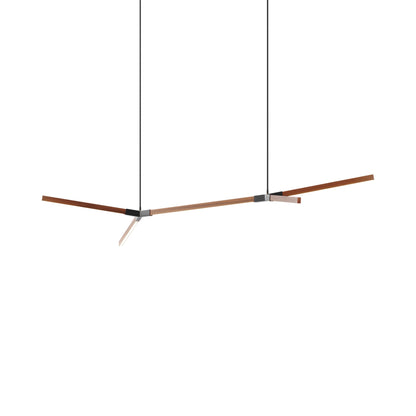 Bough Middle Double LED Pendant Light in Water Tower Redwood/Matte Black.