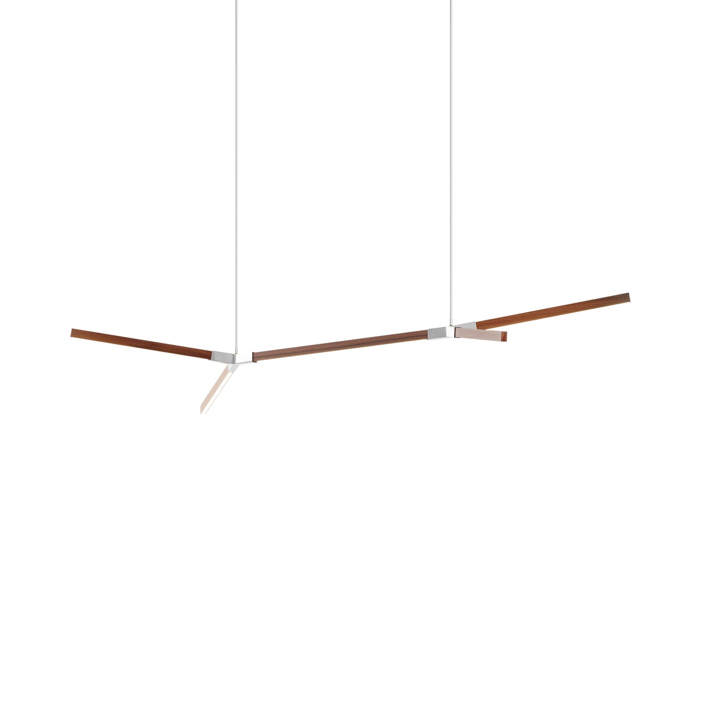 Bough Middle Double LED Pendant Light in Water Tower Redwood/Polished Nickel.