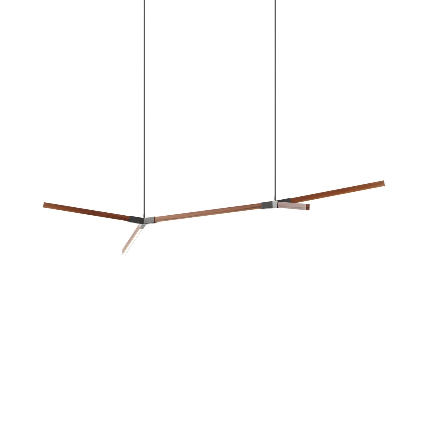Bough Middle Double LED Pendant Light in Water Tower Redwood/Slate Grey.