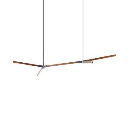Bough Middle Double LED Pendant Light in Water Tower Redwood/Slate Grey.