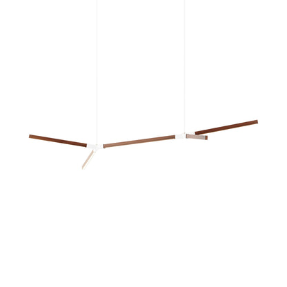 Bough Middle Double LED Pendant Light in Water Tower Redwood/White.