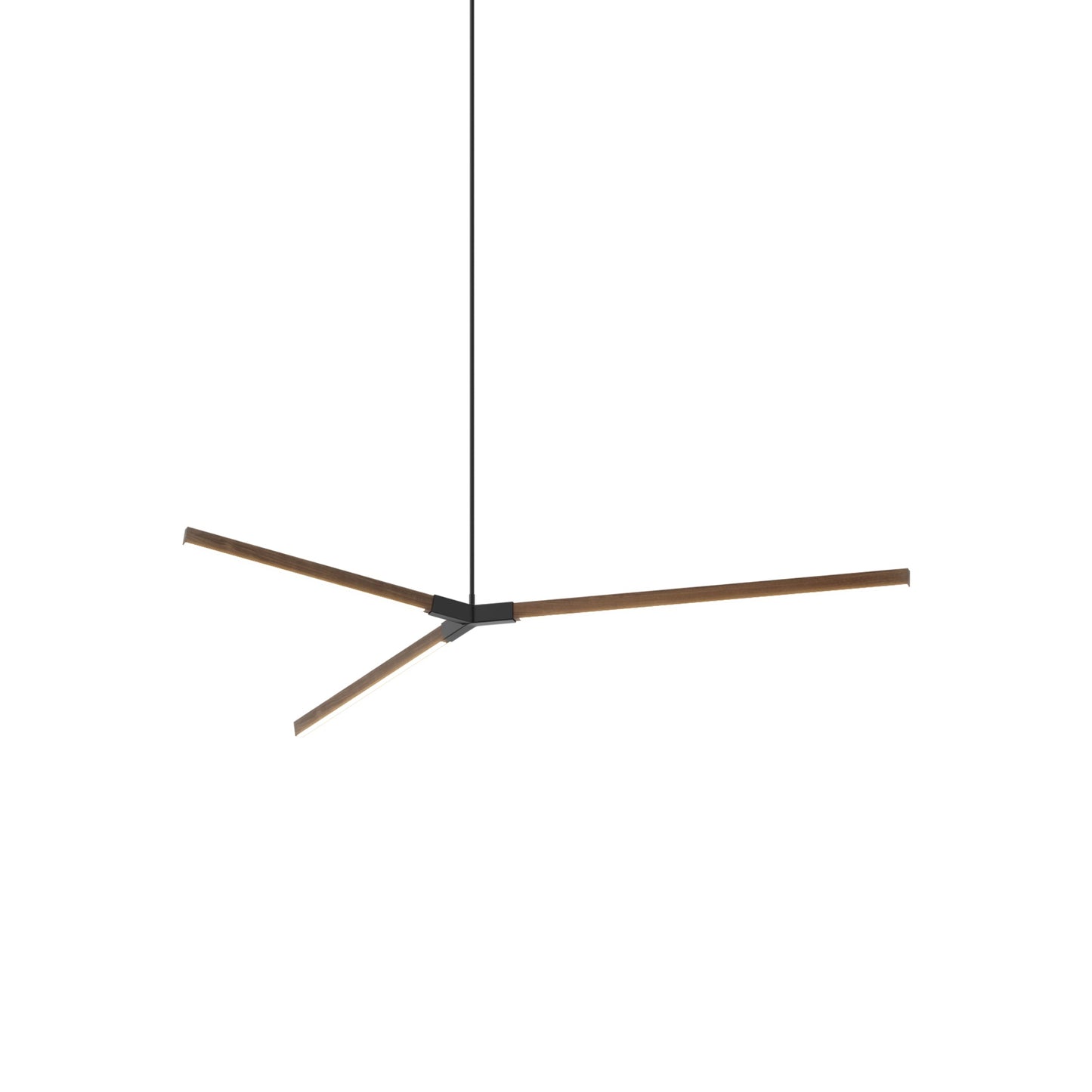 Bough Middle LED Pendant Light in American Walnut/Matte Black.