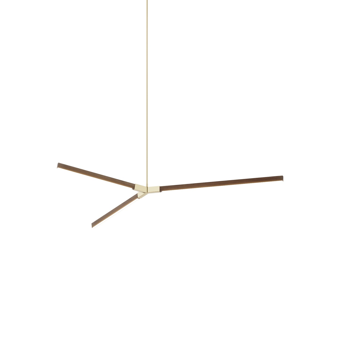 Bough Middle LED Pendant Light in American Walnut/Polished Brass.