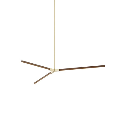 Bough Middle LED Pendant Light in American Walnut/Polished Brass.