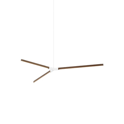 Bough Middle LED Pendant Light in American Walnut/White.