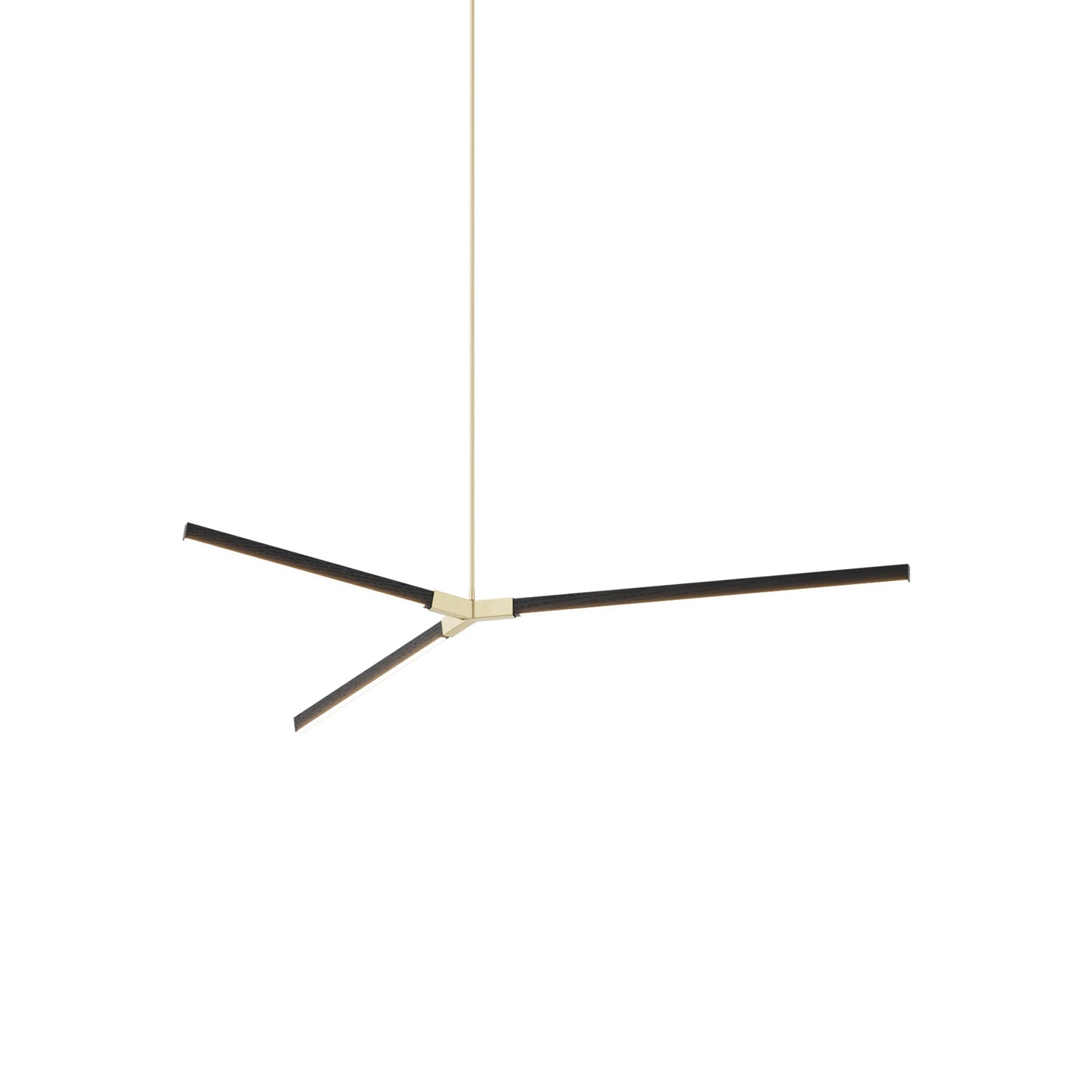 Bough Middle LED Pendant Light in Ebonized Oak/Brushed Brass.
