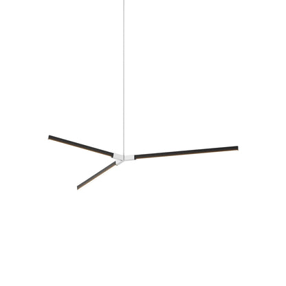 Bough Middle LED Pendant Light in Ebonized Oak/Polished Nickel.