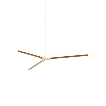 Bough Middle LED Pendant Light in Heart Pine (Reclaimed)/Brushed Brass.