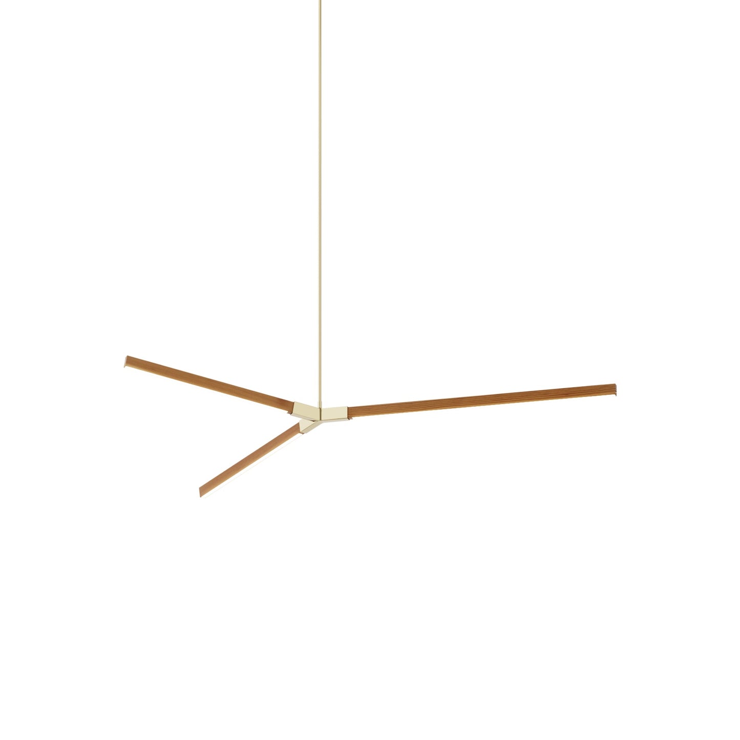 Bough Middle LED Pendant Light in Heart Pine (Reclaimed)/Polished Brass.