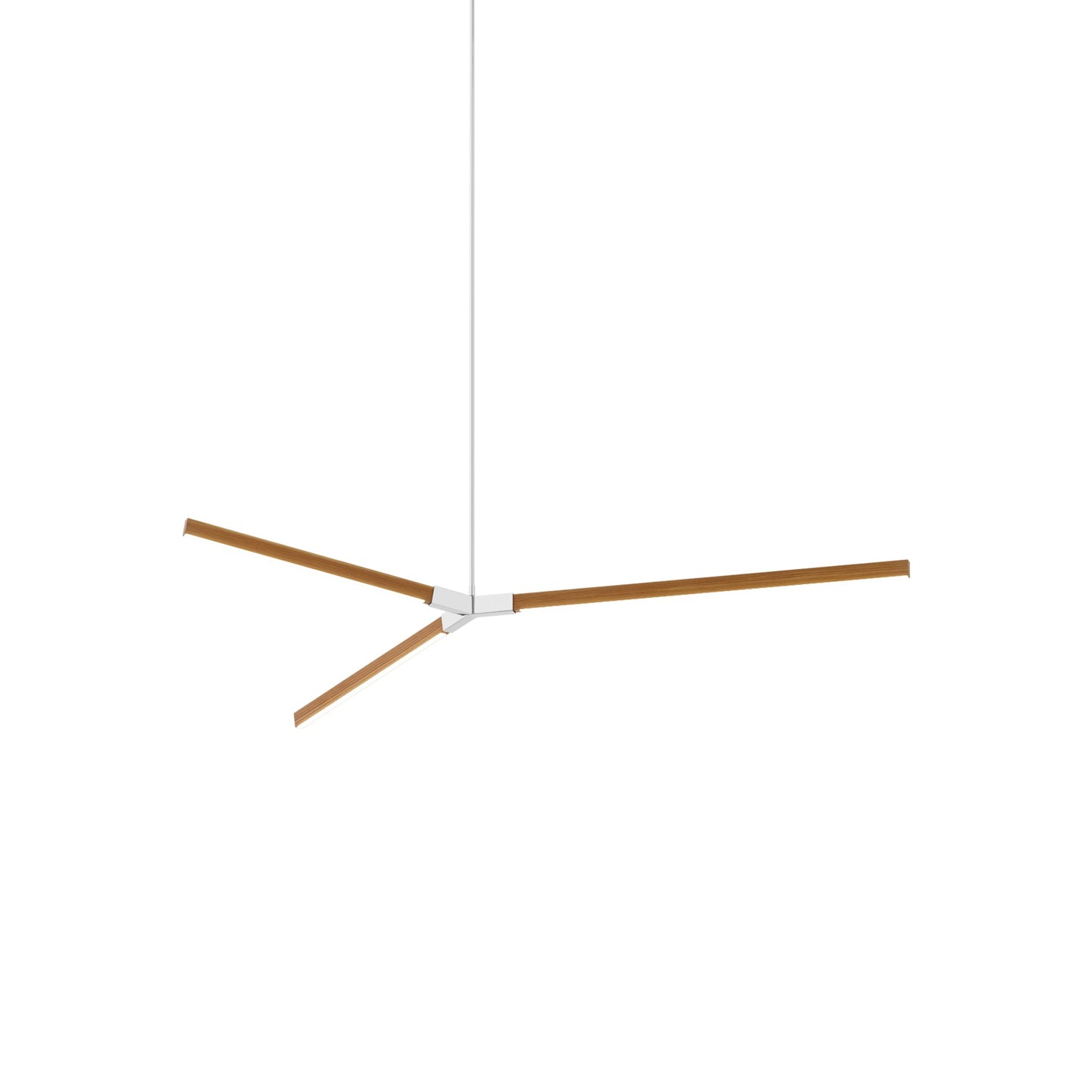 Bough Middle LED Pendant Light in Heart Pine (Reclaimed)/Polished Nickel.