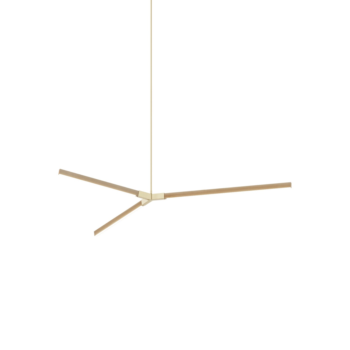 Bough Middle LED Pendant Light in Maple/Brushed Brass.