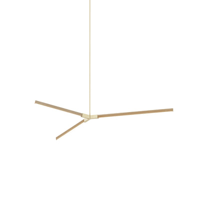 Bough Middle LED Pendant Light in Maple/Brushed Brass.