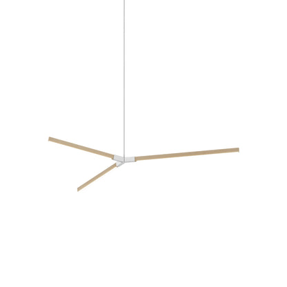 Bough Middle LED Pendant Light in Maple/Brushed Nickel.