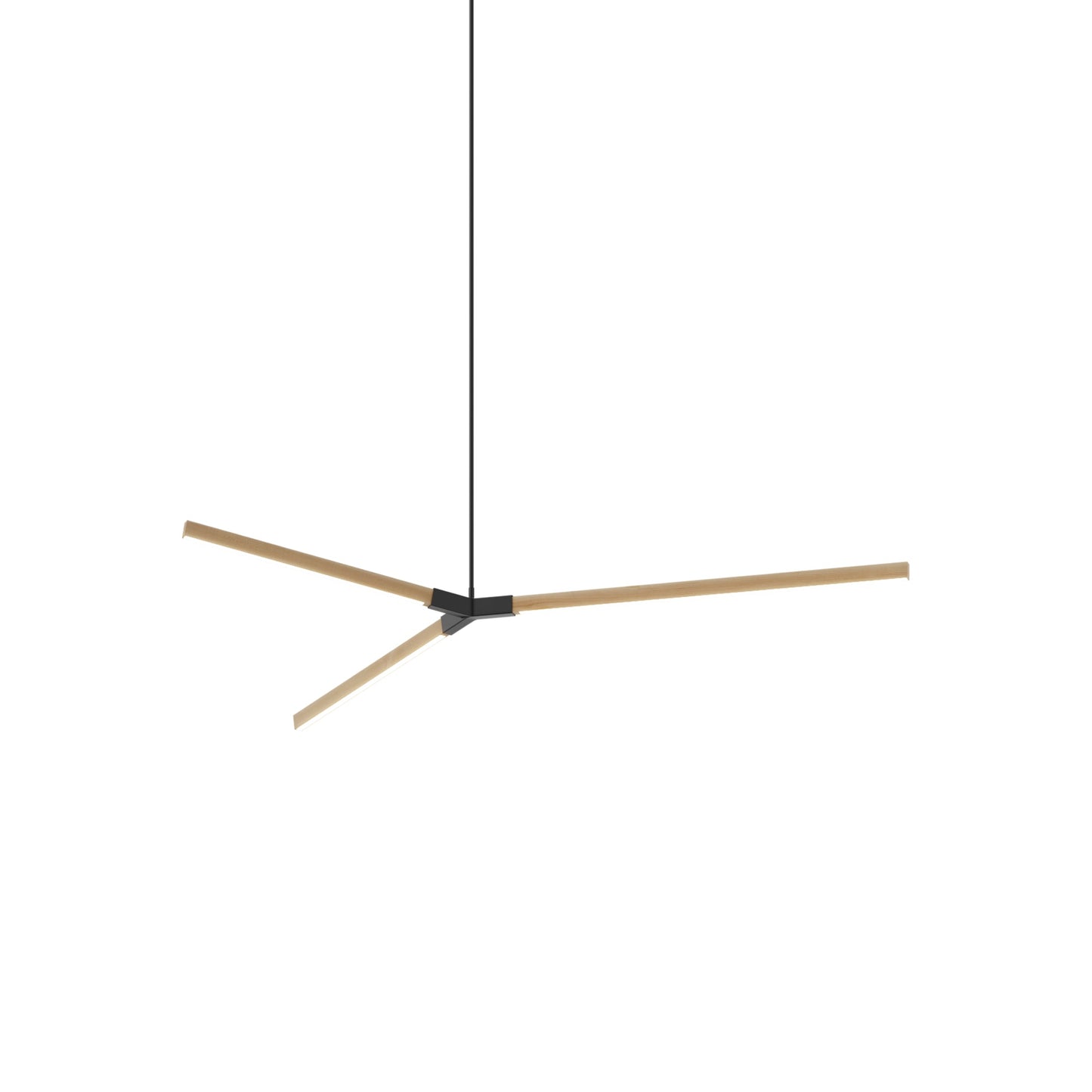 Bough Middle LED Pendant Light in Maple/Matte Black.